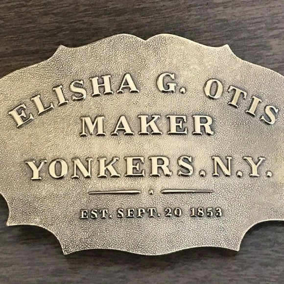 Otis Elevator Accessories Elisha G Otis Brass Belt Buckle 4 Scale